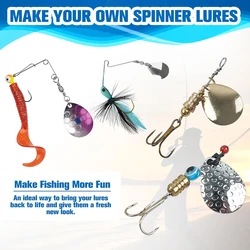 Spinnerbait: piezas para lubina con eje alambre y hojas giratorias