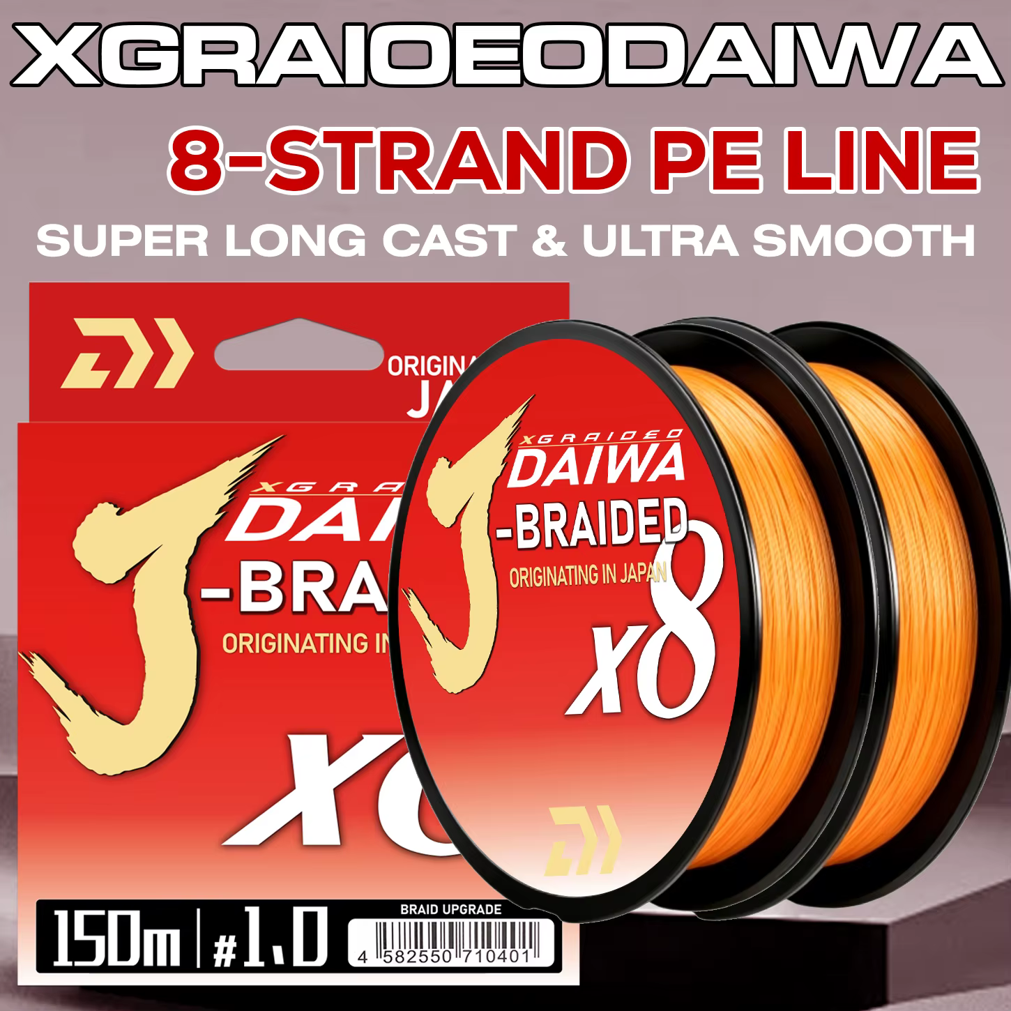 Daiwa J-Braid X8 – Línea trenzada PE de 8 hilos para mar