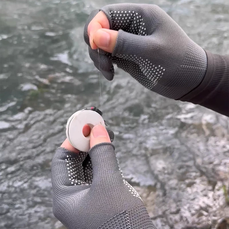 Guantes de pesca con diseño de dos dedos expuestos