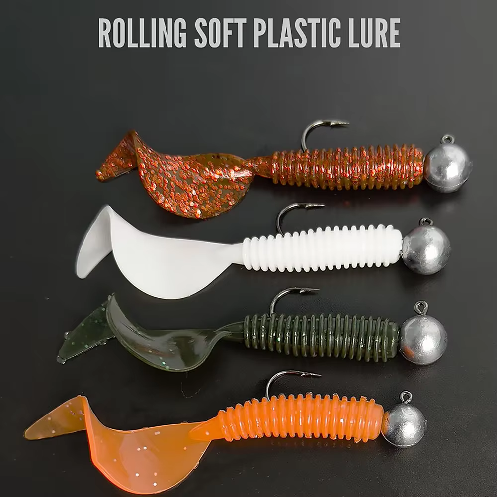 GOBAIT Vinilos Cola T con Jig Head para pesca - imagen 2