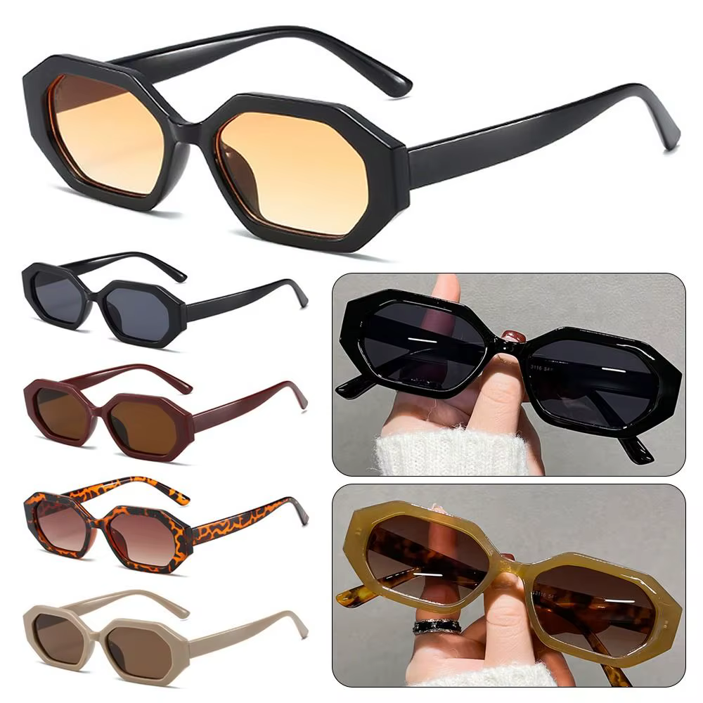 Gafas de sol retro poligonales – Montura geométrica UV 400 - imagen 3