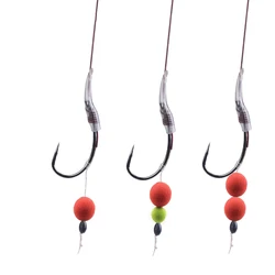 FTK Monturas de carpa con anzuelos y líder trenzado feeder