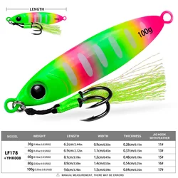 LHFSH Jig metálico luminoso de lance largo para pesca embarcada