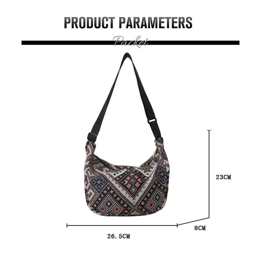 Bolso de hombro de lona para mujer