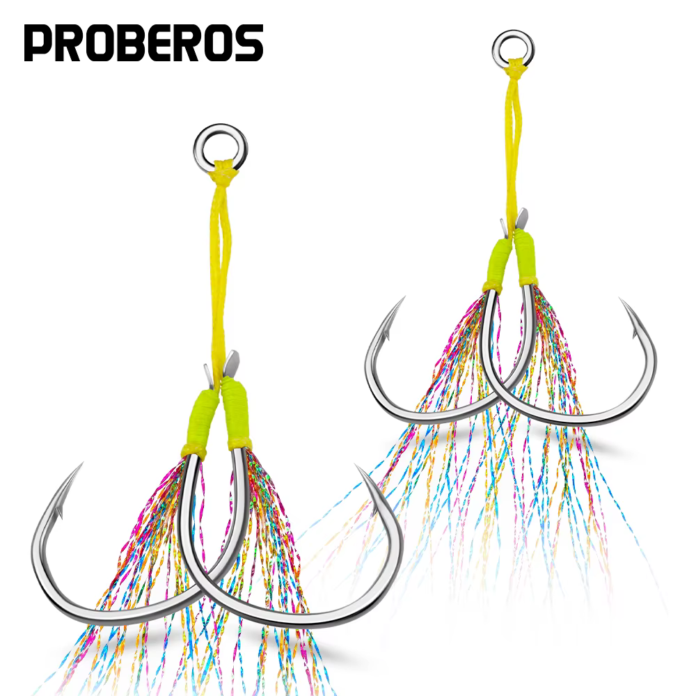 PROBEROS Anzuelos Assist – Acero carbono con púas y falda - imagen 4
