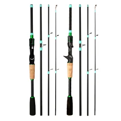 Caña de pescar carbono GHOTDA – Spinning portátil 1,8m surfcasting