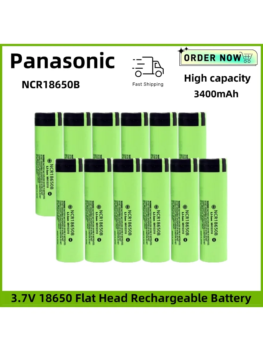 Batería Panasonic NCR18650B vista frontal