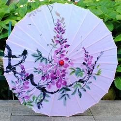 Sombrillas de papel encerado estilo antiguo chino, 56 cm, 10 colores