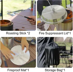 Chimenea de mesa sin humo CHANGE MOORE – Acero inoxidable con control de llama