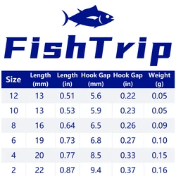 FishTrip Ganchos de pesca ligeros - Repuesto para cebos giratorios