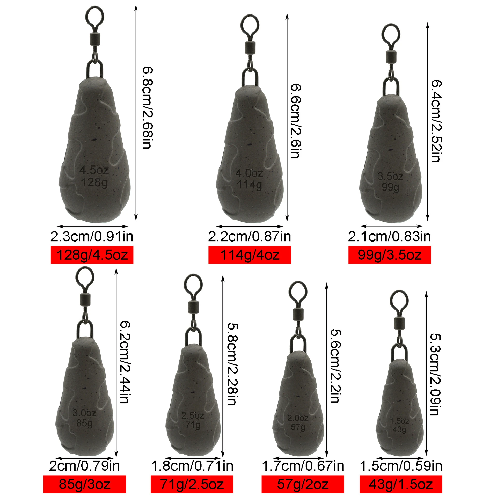 Variedad de pesos FTK en carpa