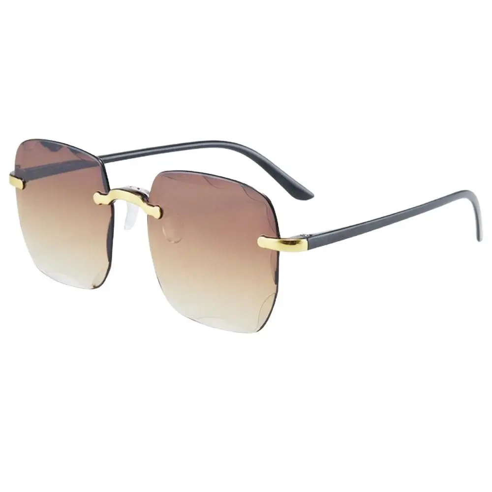 Gafas de sol cuadradas rojas sin montura con protección UV para mujer - imagen 5