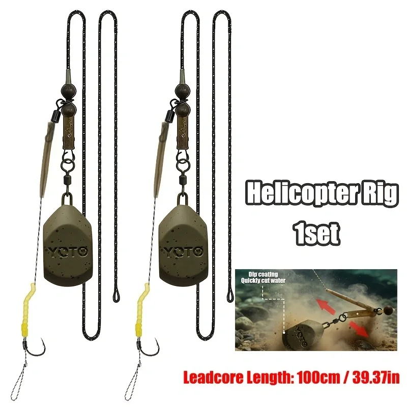 Montaje Helikopter para carpa con kicker amarillo y plomo camo - imagen 3