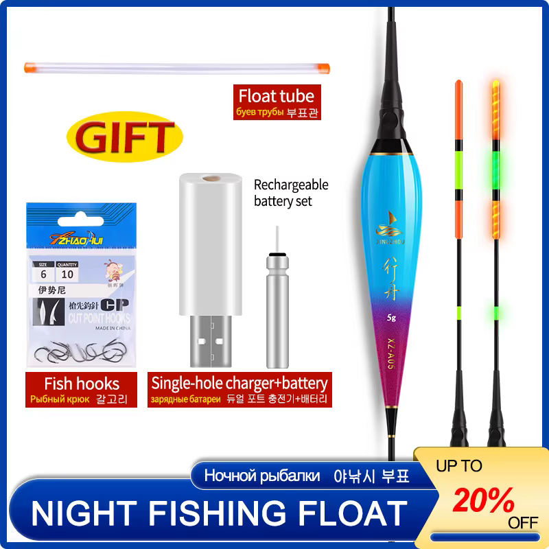 Nano Boya – Flotador luminoso recargable vertical para lago y río