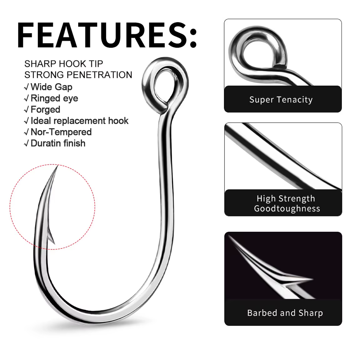 Anzuelos inline hueco ancho FishTrip para grandes depredadores - imagen 4