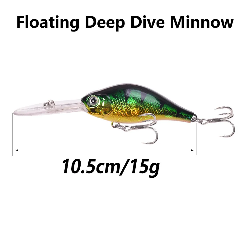 Crankbait artificial en acción para trolling y pesca de lucio
