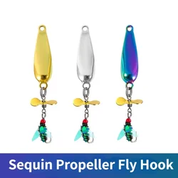Señuelos Micro jig 3 piezas – Bucktails con hélice giratoria para pesca