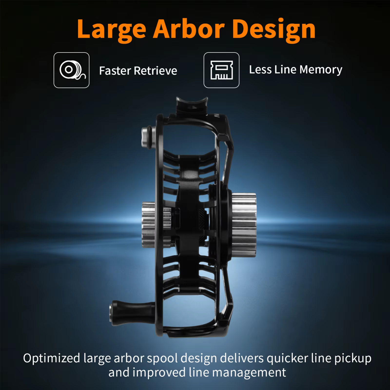 Carrete de pesca con mosca Maxcatch AVID ULTRA sobre superficie clara