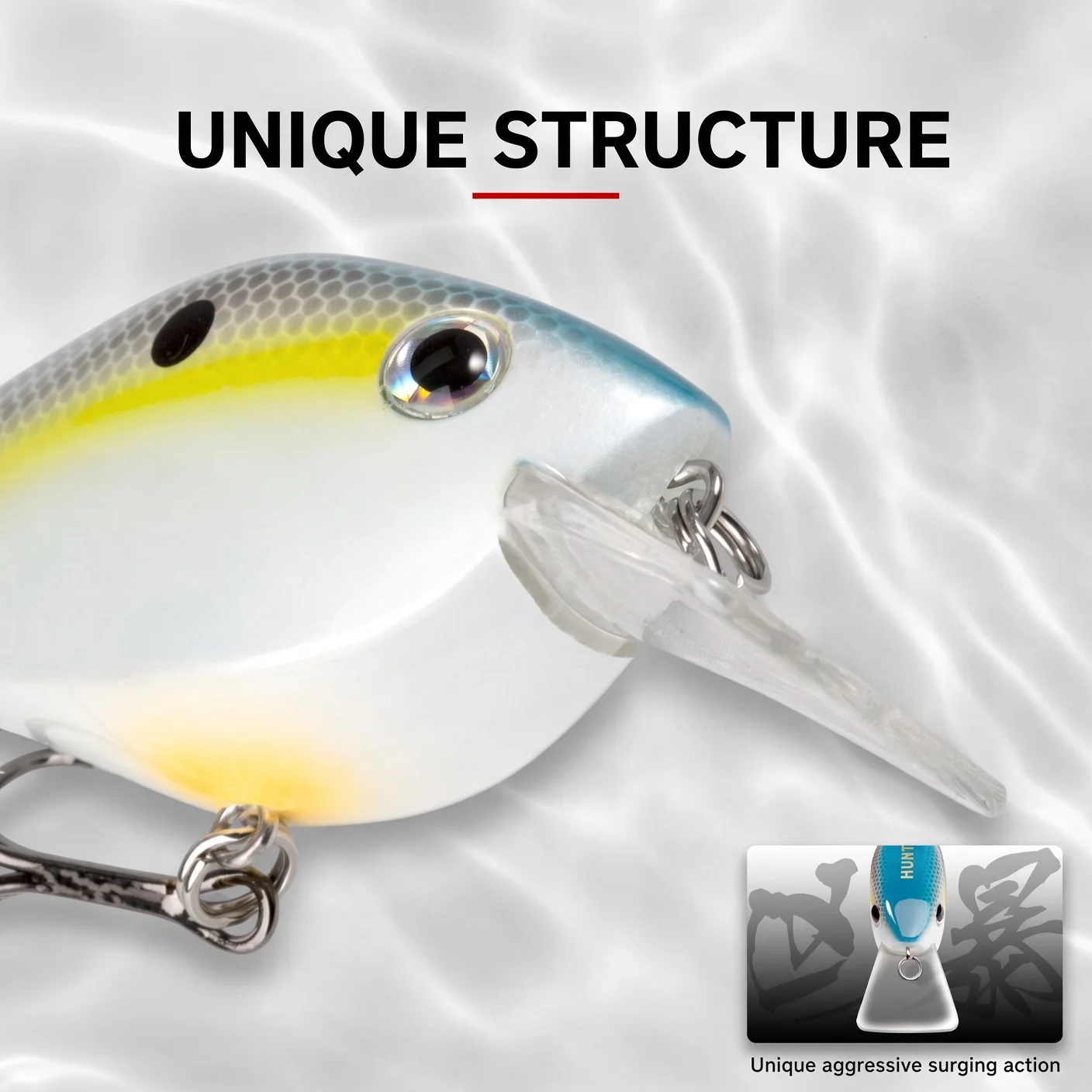 Hunthouse Squarebill Crankbait – Señuelo flotante 65mm para lucio - imagen 2