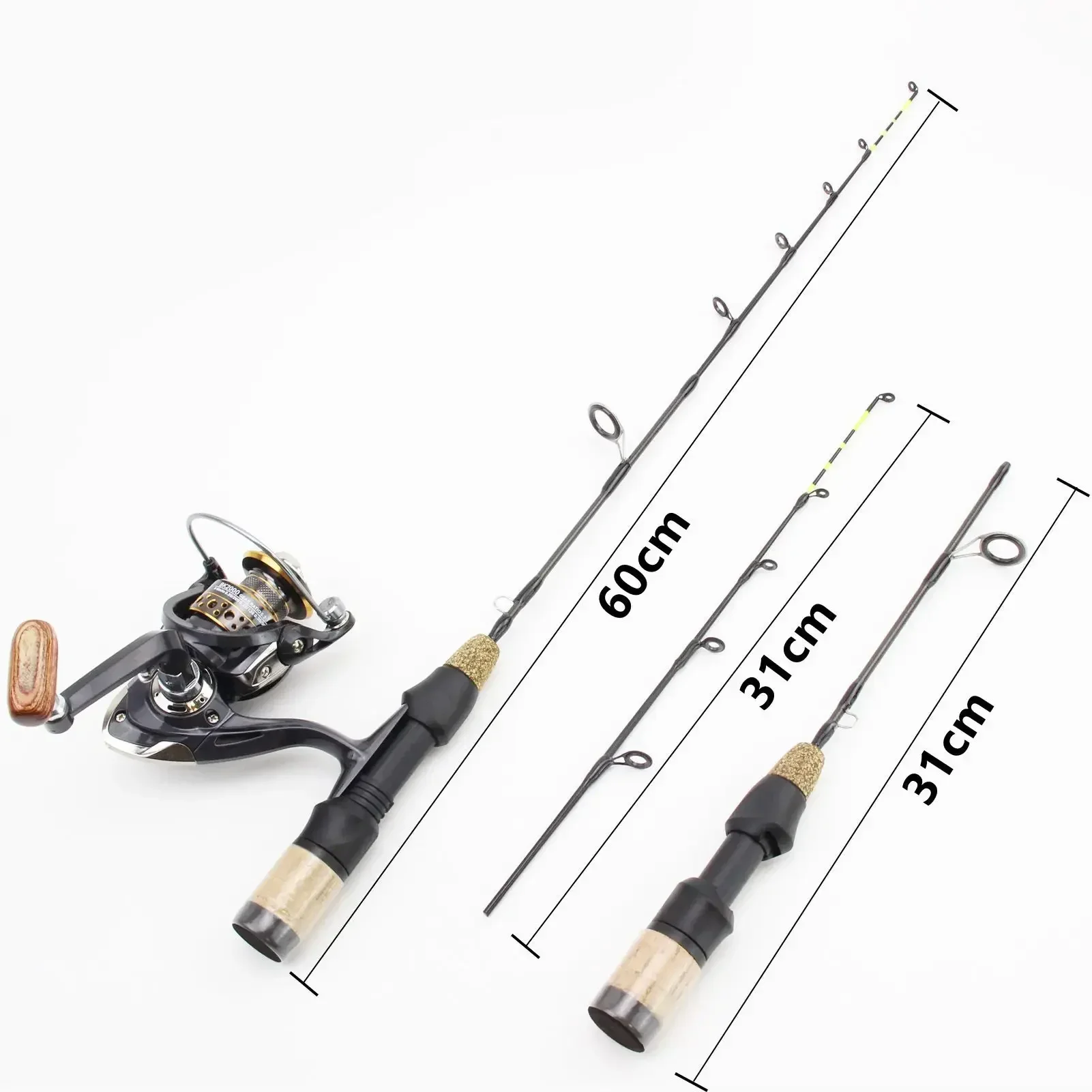 Caña para pesca en hielo con carrete - Fibra de carbono ligera - imagen 4