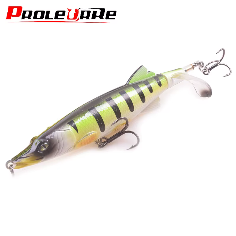 Proleurre Señuelo topwater: cebo duro y suave con cola giratoria