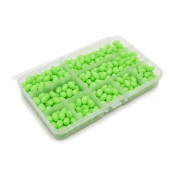 Cuentas de pesca luminosas duraderas en formas ovaladas y huevo