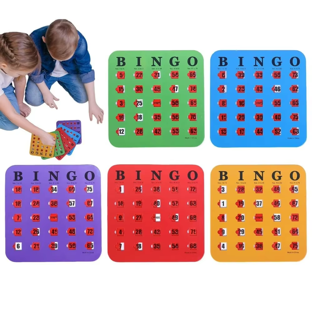 Cartas de Bingo con Ventana Deslizante – Gran Impresión, Reutilizables - imagen 4