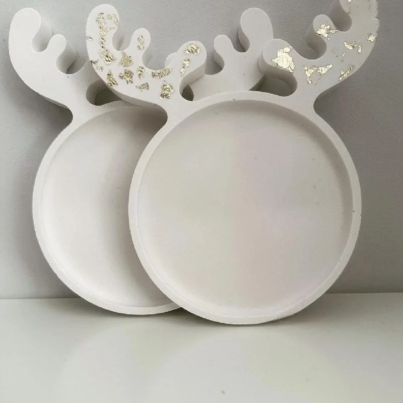Molde con forma de astas de alce y gato de Navidad