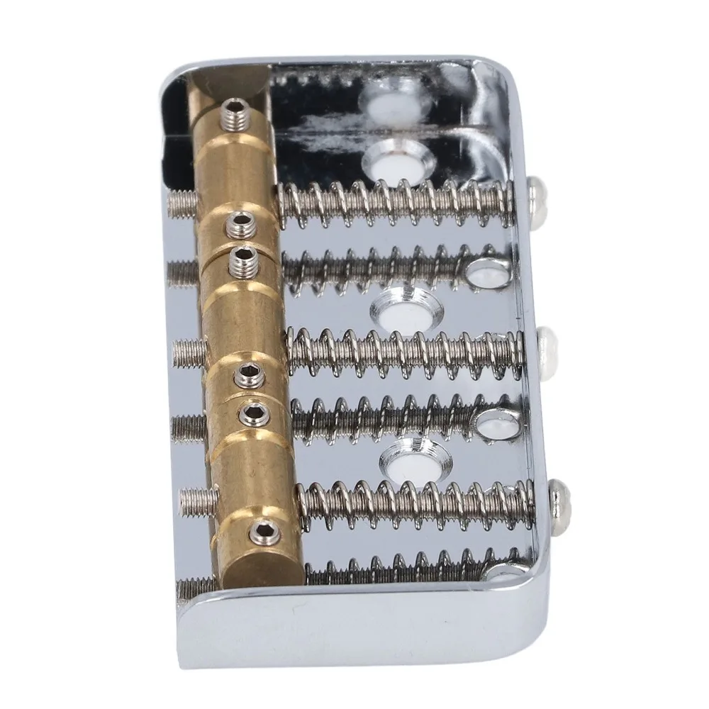 Puente de guitarra TL de selletas con acabado plateado metálico - imagen 3