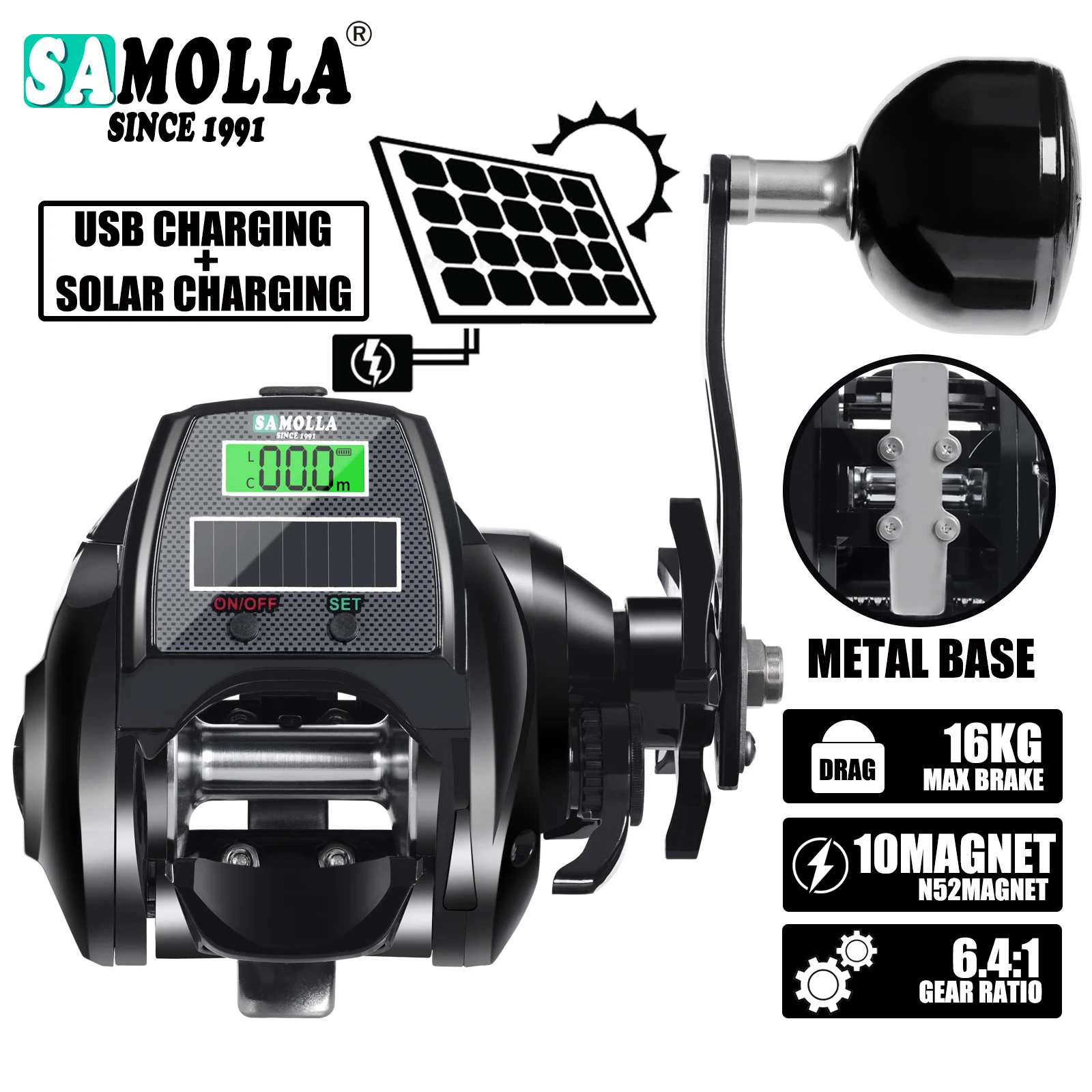 Carrete Baitcasting Eléctrico Samolla – Siluro y pesca en hielo