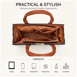 Bolso bandolera de cuero gran capacidad con patrón cocodrilo