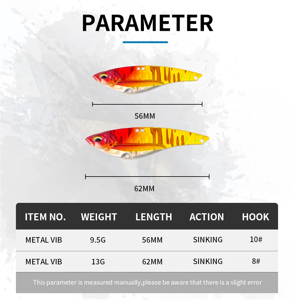 Acción y acabado del crankbait vib blade