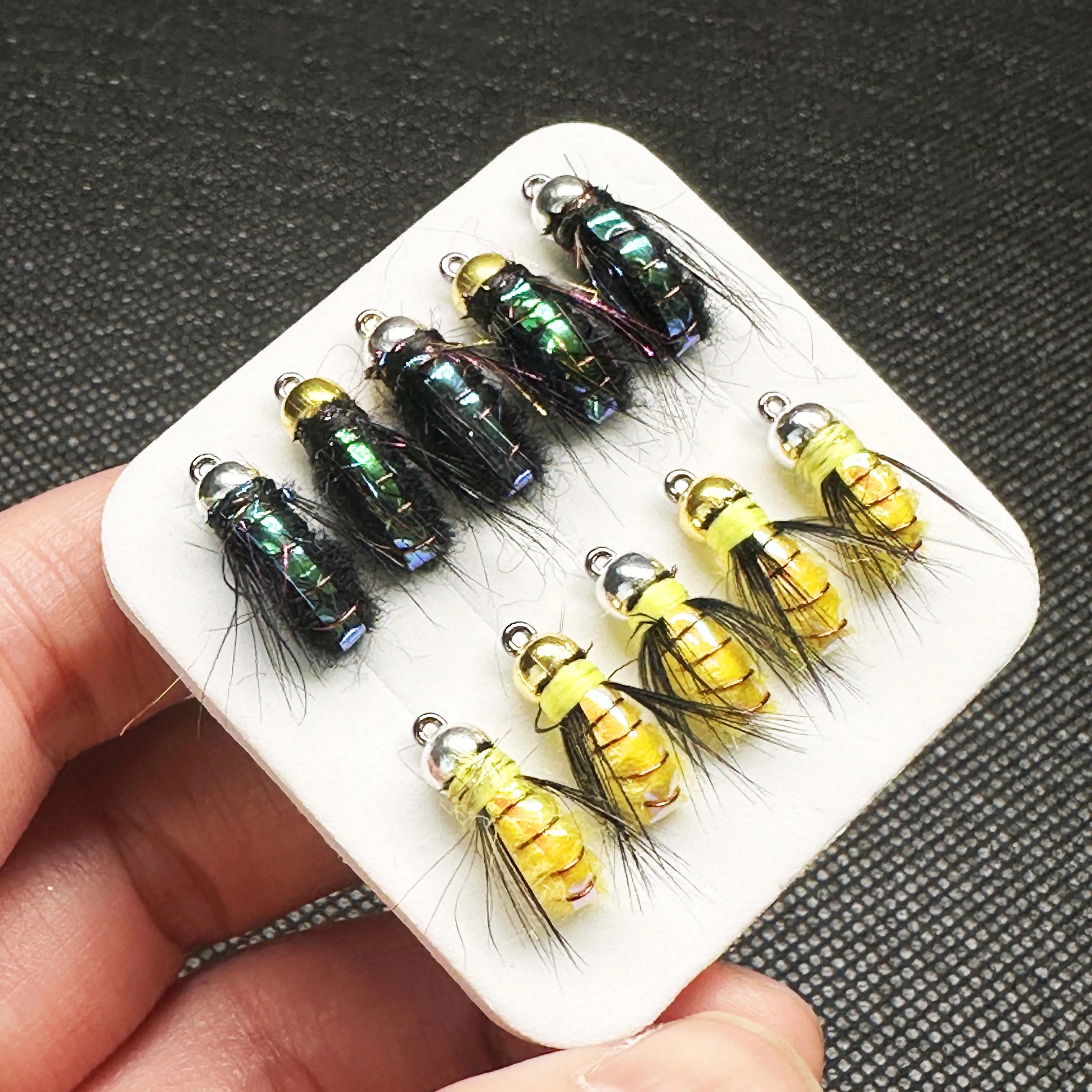 Brasshead Humpy wet fly mosca de insecto para lucio y trucha