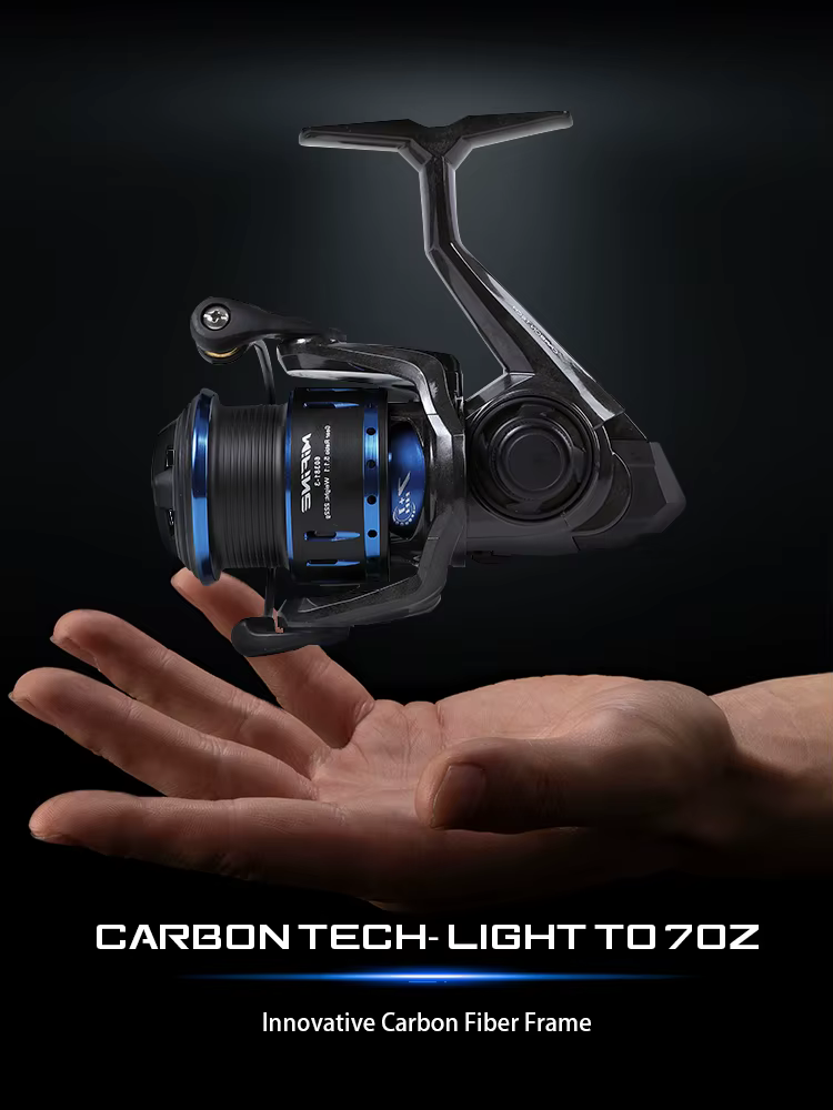 MIFINE Tech 201G – Carrete spinning carbono ligero agua dulce mar - imagen 5