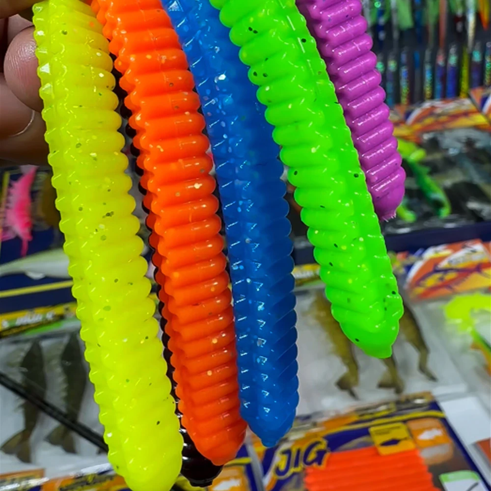 Señuelos blandos tipo gusano para trucha