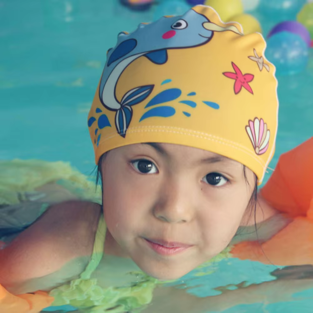Gorro impermeable de natación infantil con dibujos divertidos - imagen 5