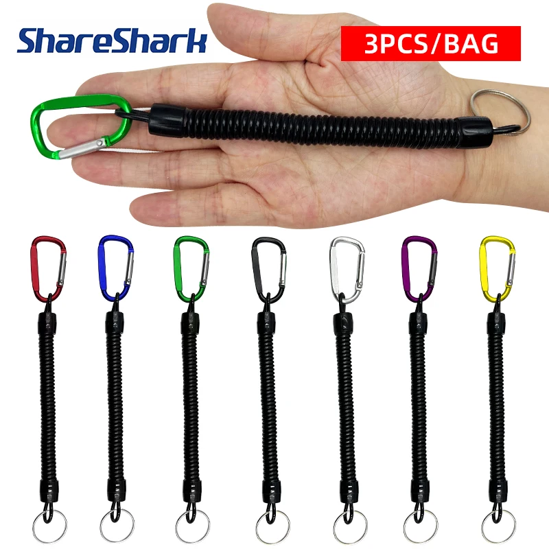 Correas retráctiles de pesca ShareShark con mosquetón y retención