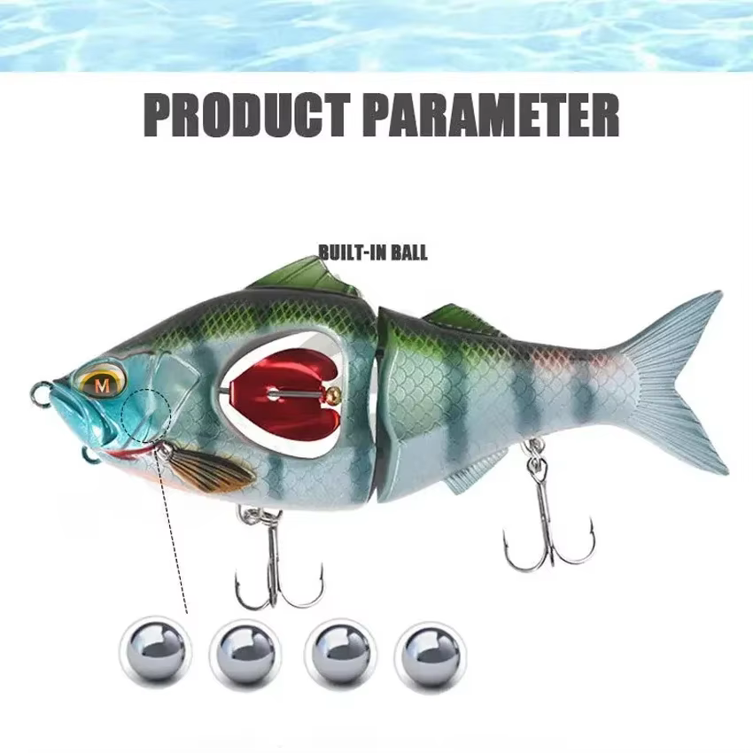 Swimbait Articulado Hundido con Hoja Metálica – Talla Grande Depredadores - imagen 2
