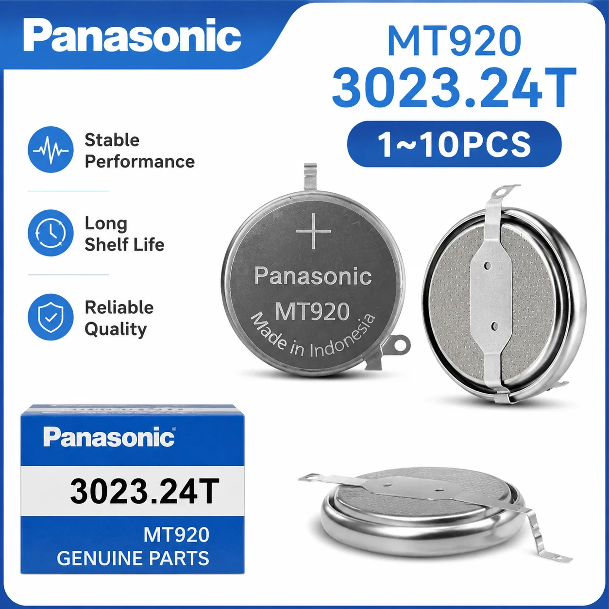Batería recargable Panasonic para reloj Seiko Kinetic