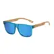 Gafas de sol retro efecto madera, montura cuadrada UV400 bisagra resorte - imagen 3