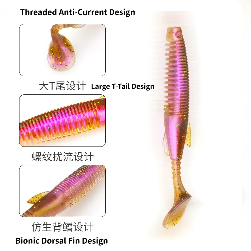 Vinilo Swimbait Swolfy de cola en T para lubina y lucio - imagen 3
