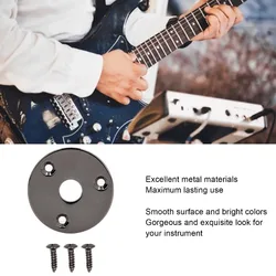 Placa de Salida Redonda para Guitarra y Bajo – Metal Negro/Dorado/Plateado