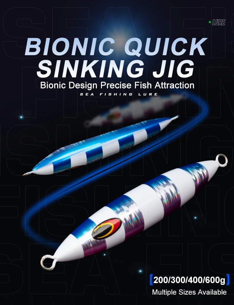 Señuelo J120 en acción bajo el agua mostrando su brillo luminoso