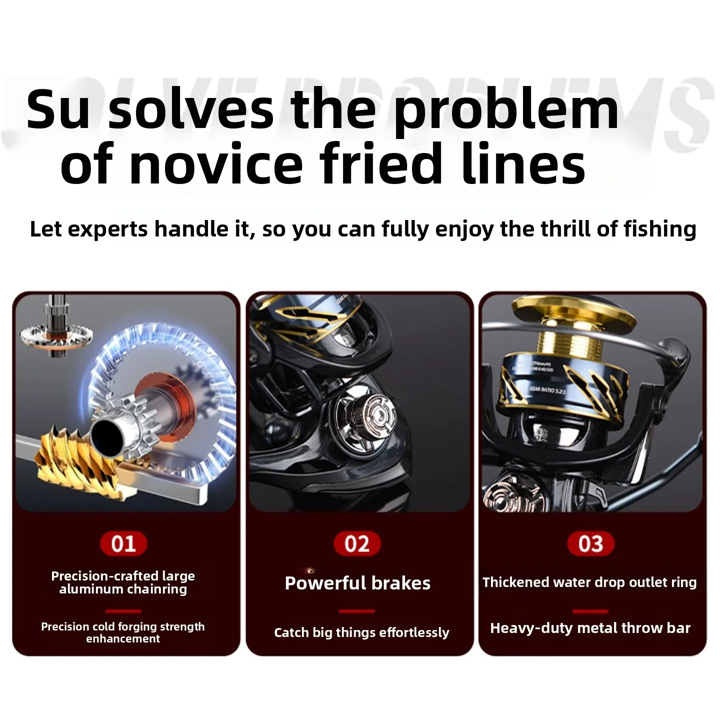 Carrete de spinning QAJTAO de metal para pesca ligera a distancia
