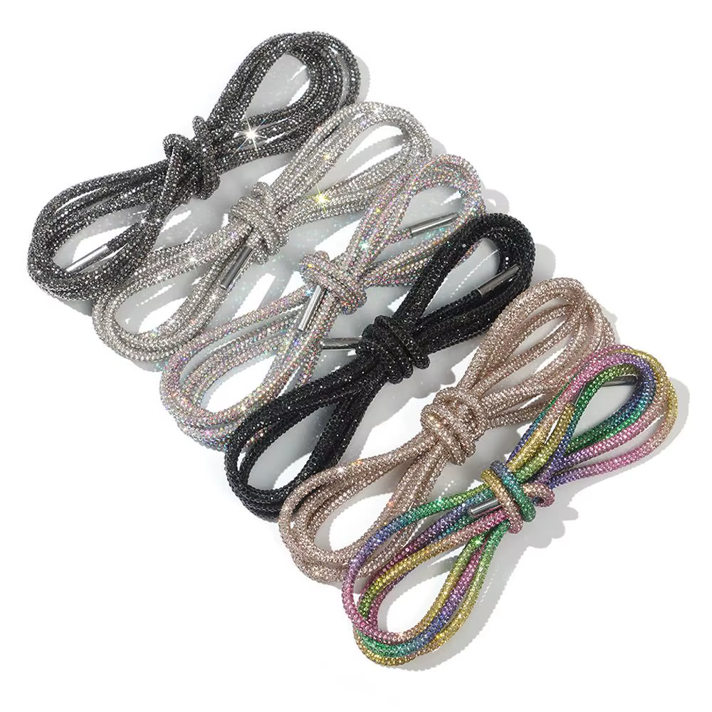 Cordones redondos arcoíris imitación diamante para zapatillas - imagen 4