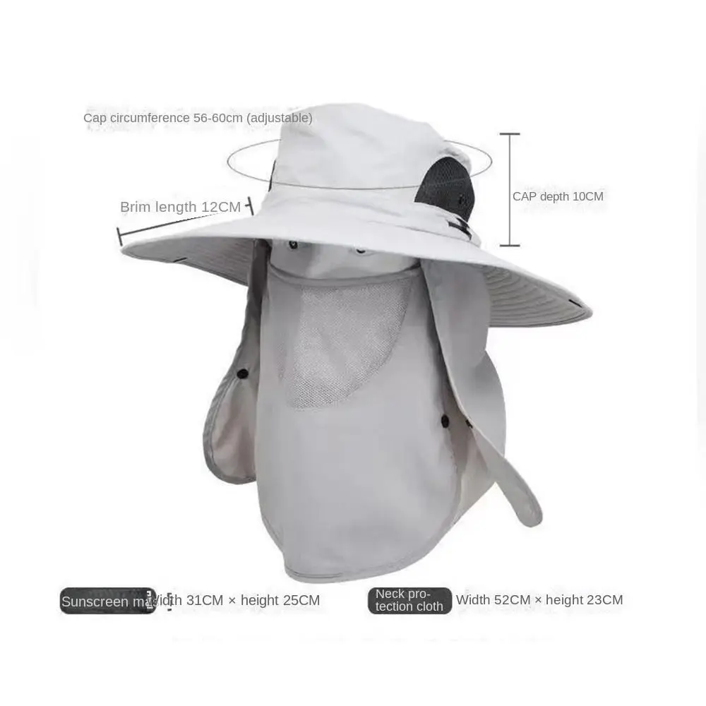 Sombrero de pesca con máscara y ala ancha