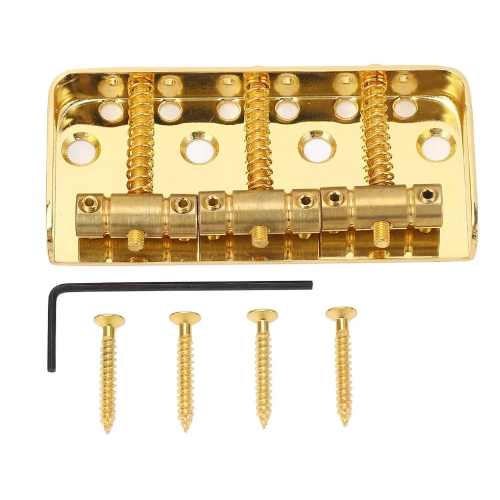 Puente de guitarra metálico fijo dorado vintage, diseño corto - imagen 4