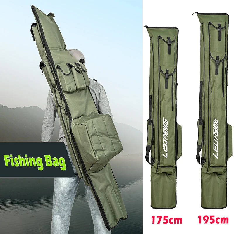Bolsa larga para caña de carpa impermeable Oxford 1000D plegable