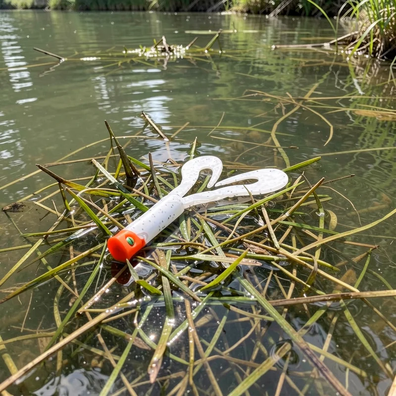 Señuelo cola doble baja visibilidad natural para pesca de perca - imagen 3