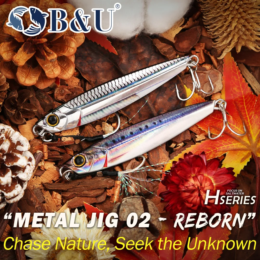 Señuelo de metal B&U para agua salada de lanzamiento – anzuelo auxiliar - imagen 3